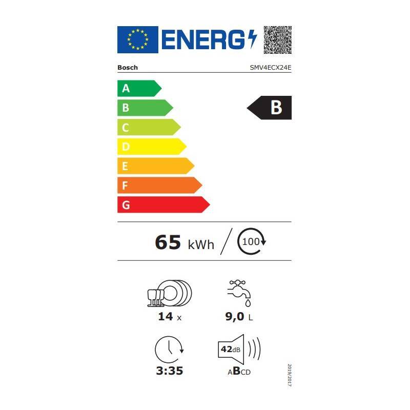 Vstavaná umývačka riadu Bosch SMV4ECX24E, 60cm, 14sad