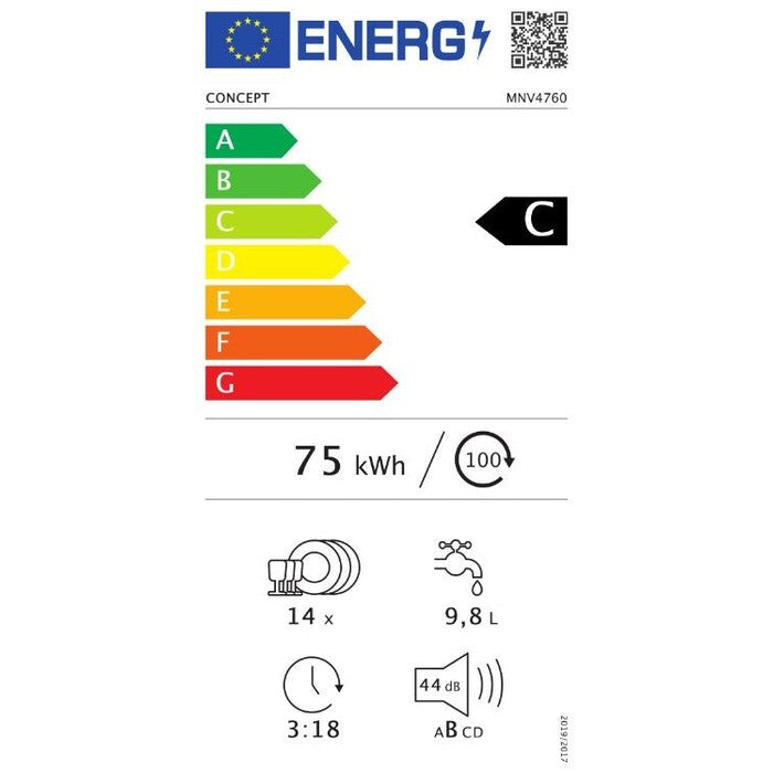 Vstavaná umývačka riadu Concept MNV4760, 60 cm, 14 súprav