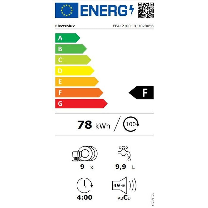 Vstavaná umývačka riadu Electrolux EEA12100L, 45 cm, 9 sad