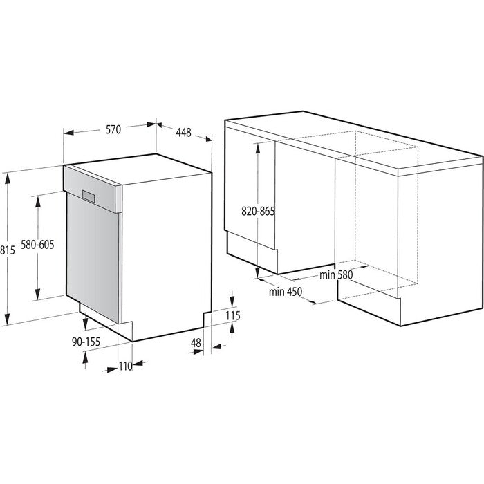 Vstavaná umývačka riadu Gorenje GI520E15X, 45cm, 11sád