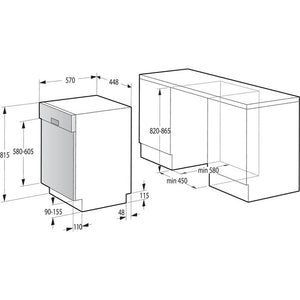 Vstavaná umývačka riadu Gorenje GI520E15X, 45cm, 11sád