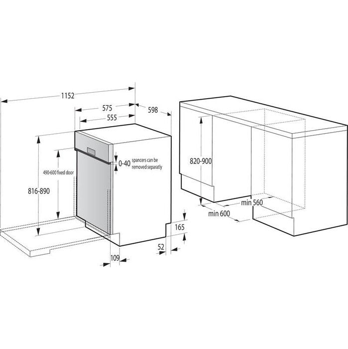 Vstavaná umývačka riadu Gorenje GI642D60X, 60 cm, 14 sad