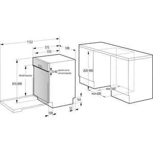 Vstavaná umývačka riadu Gorenje GI642D60X, 60 cm, 14 sad