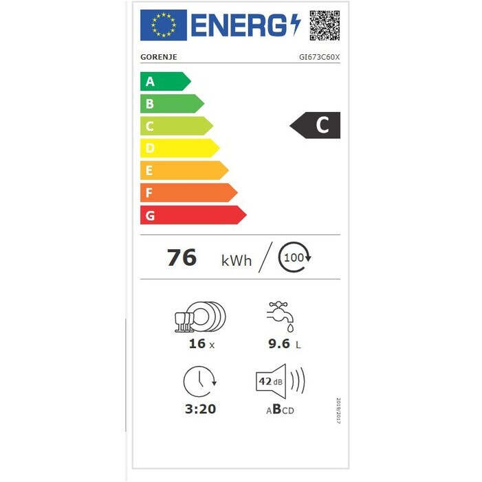 Vstavaná umývačka riadu Gorenje GI673C60X, 60 cm, 16 sád POUŽITÉ