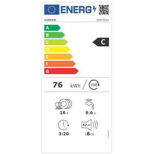 Vstavaná umývačka riadu Gorenje GV673C61, 60 cm, 16 sad POUŽITÉ,
