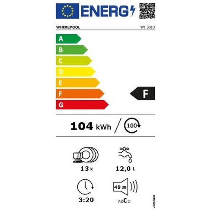 Vstavaná umývačka riadu Whirlpool WI 3010